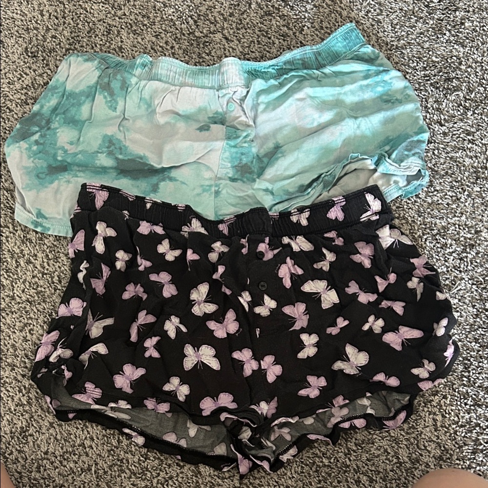 PINK Victoria's Secret Butterfly and Tie-Dye Shorts bundle